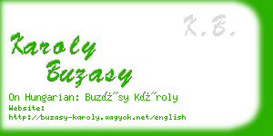 karoly buzasy business card